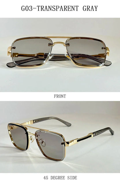 2025 New Square Sunglass Men Luxury Vacation Sunglasses Women Vintage Fashion Glasses Retro Shades Gafas De Sol Hombre Zonnebril