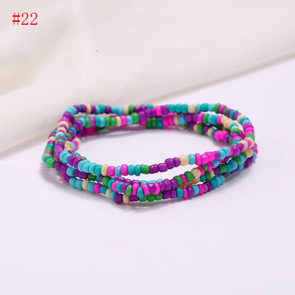 New Fashion Multi-layer Handmade Colored Rice Beads Beach Chain Summer Popular Waist Chain Women BD7051