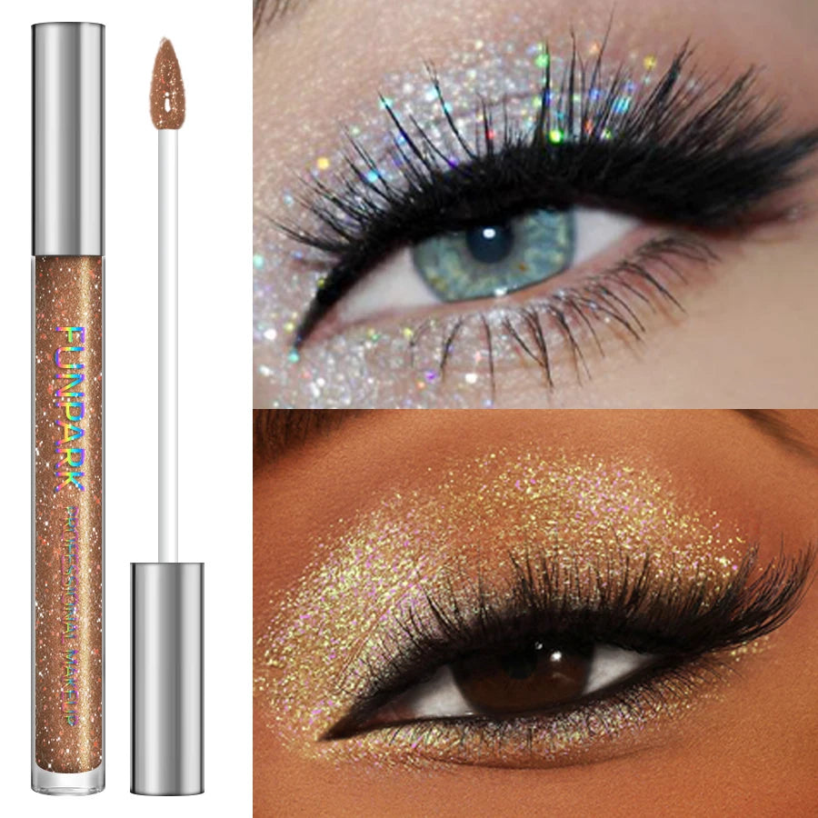 Glitter Liquid Eyeshadow, Silver Monochrome Tone, Waterproof Makeup Effect, Shimmer Pigment Eye Shadow Pallete Set