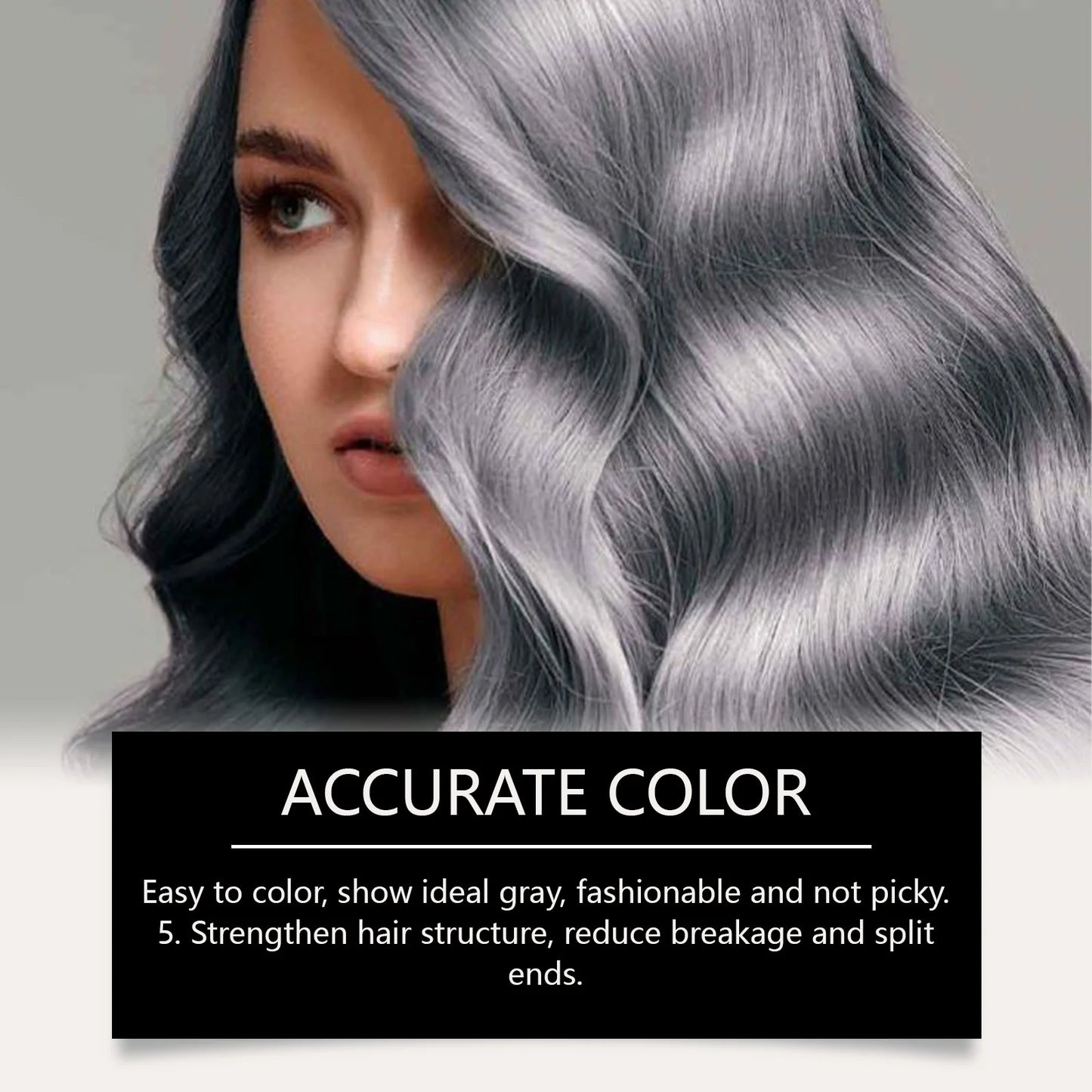 Temporary Gray Hair Dye Spray One-Time Molding Smoky Gray Punk Style Light Color Non-Irritating Unisex Grandma Gray Hair Dye