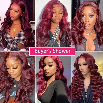 Luduna Burgundy 99j Body Wave Bundles Brazilian Red Color Human Hair Bundles 1/3/4 Pcs Hair Extensions Body Weave Colored Bundle