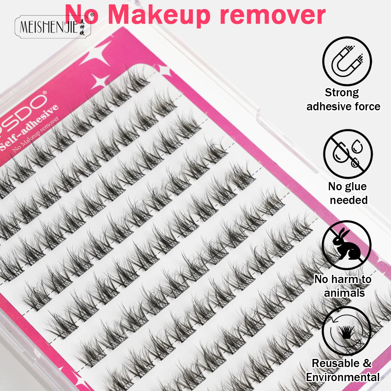 DIY 100 Cluster Self Adhesive Eyelashes Natural Long Fake Eyelash Extension NO Glue Needed Individual Lashes Makeup Tools Cils