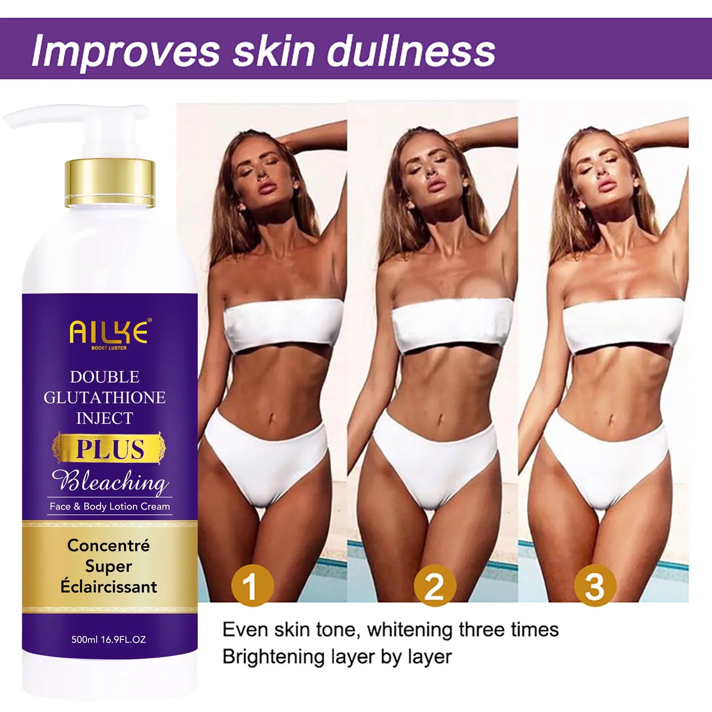 AILKE Premium Skin Lightening Cream - Dark Spot Corrector for Uneven Skin Tone - Face, Body, Underarm, Knees, Elbows, Knuckle