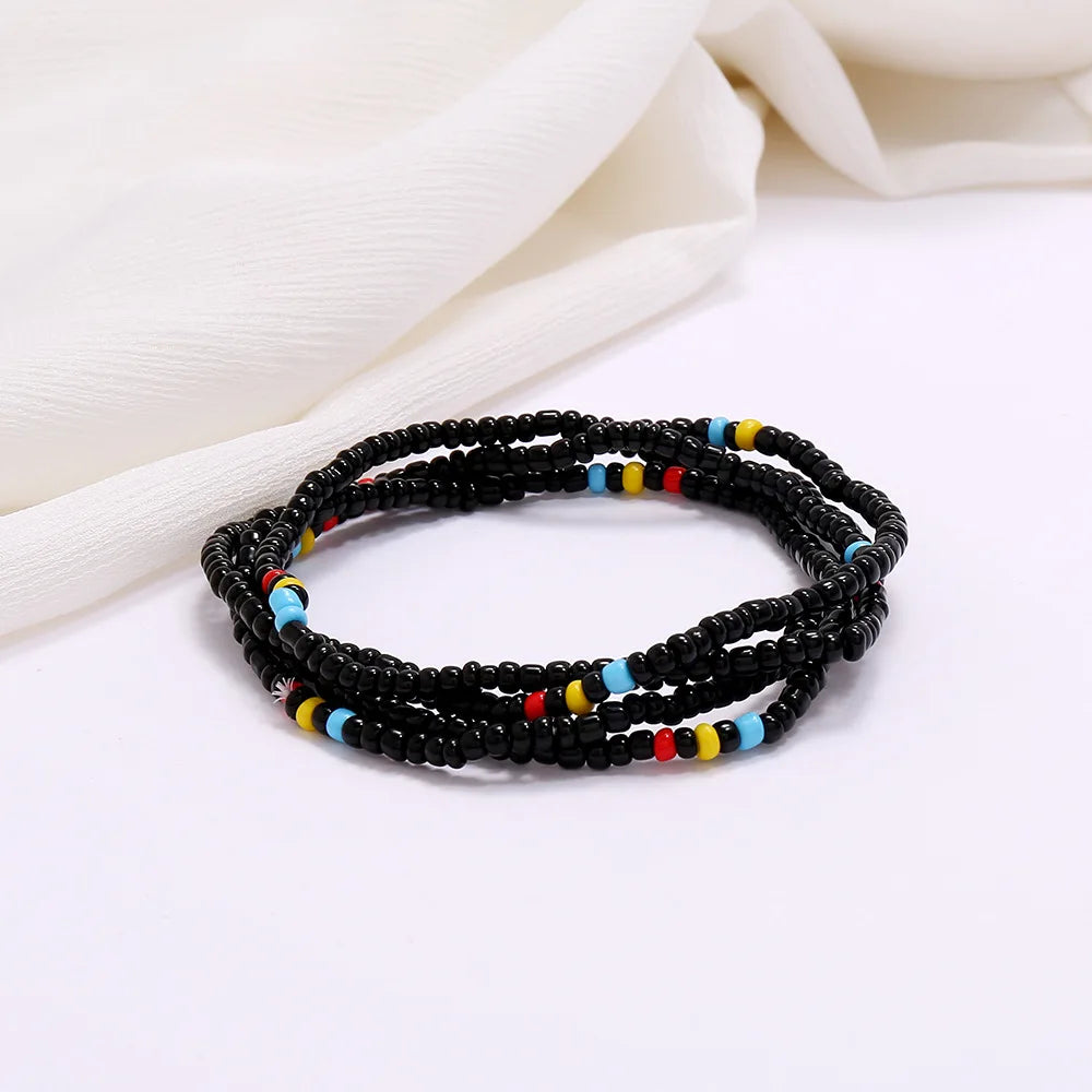 New Fashion Multi-layer Handmade Colored Rice Beads Beach Chain Summer Popular Waist Chain Women BD7051