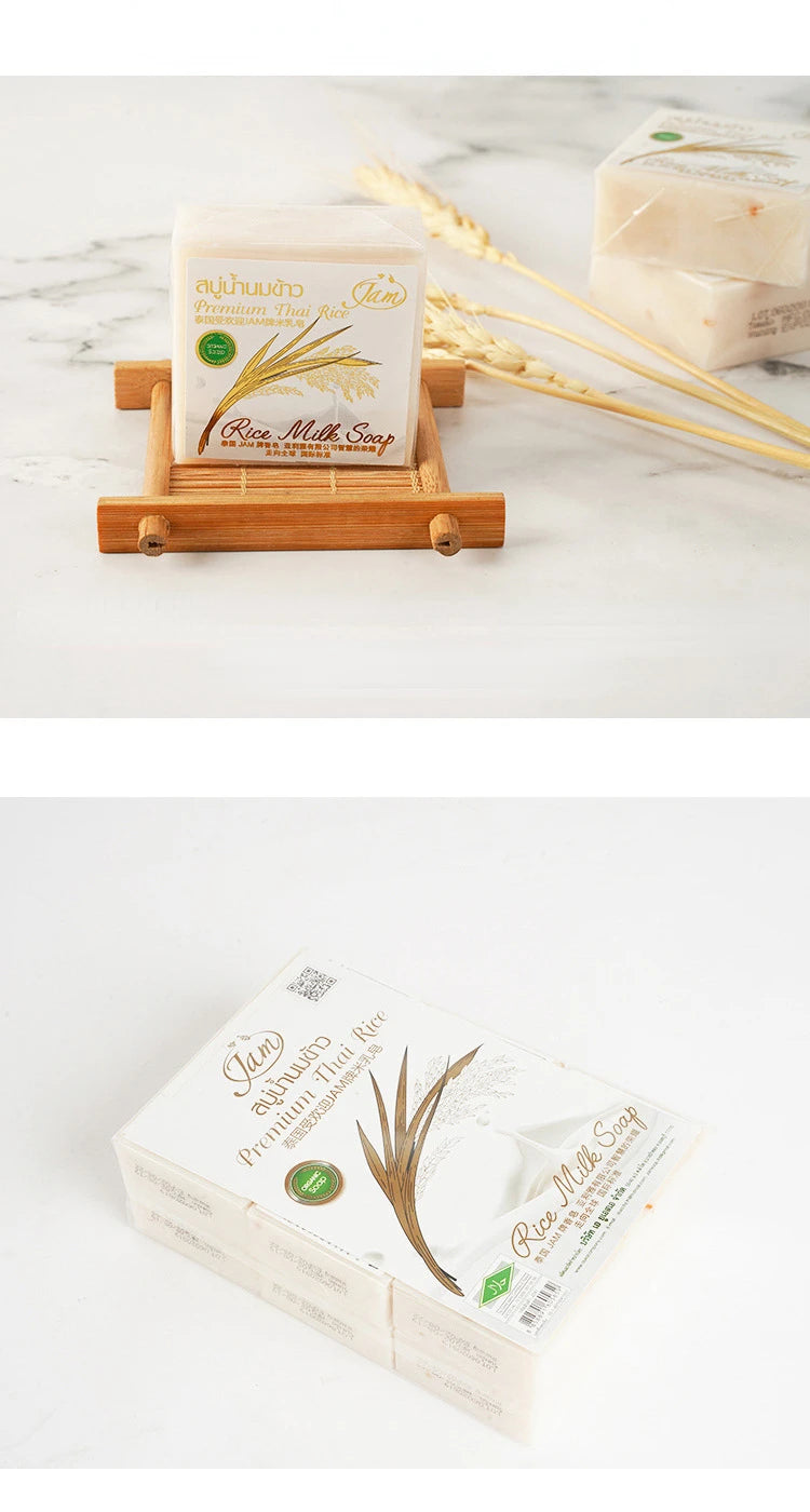 Handmade JAM Rice Milk Goat Milk Soap by K-Brother Thailand Whitening Skin Lightning Beauty Soap Wholesale