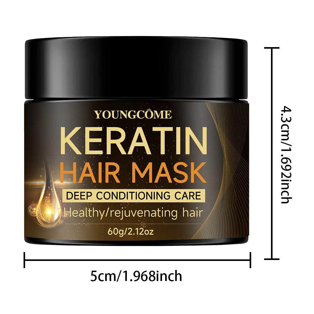 Keratin Hair Mask Professional  Repair Damaged Hair Restore Shine Hair Mask Promotes Hair Growth Fights Dandruff & Dry Scalp
