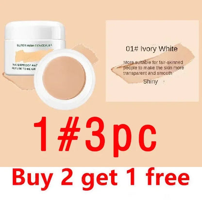 Waterproof Full Coverage Concealer for Tattoos Scars Acne Marks Dark Circles Natural Finish Foundation for All Skin Tones