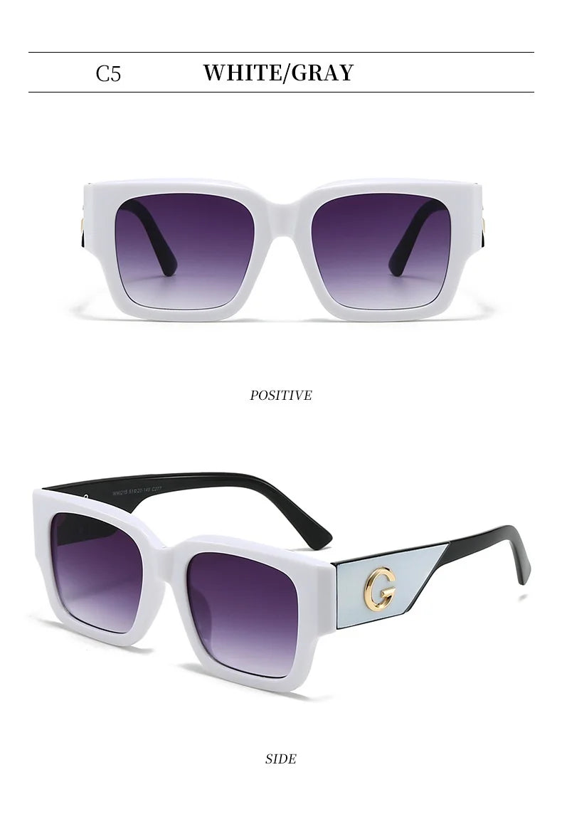 Cute G Brand Women Sunglasses Luxury Men Designer Glasses Square Stylish Unisex Fashion Eyewear UV400