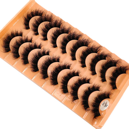 10Pairs 3D Mink Lashes Cilios Fluffy Soft Beauty Natural Short Mink Fake Eyelashes Classic Thick Reusable Makeup False Eyelashes