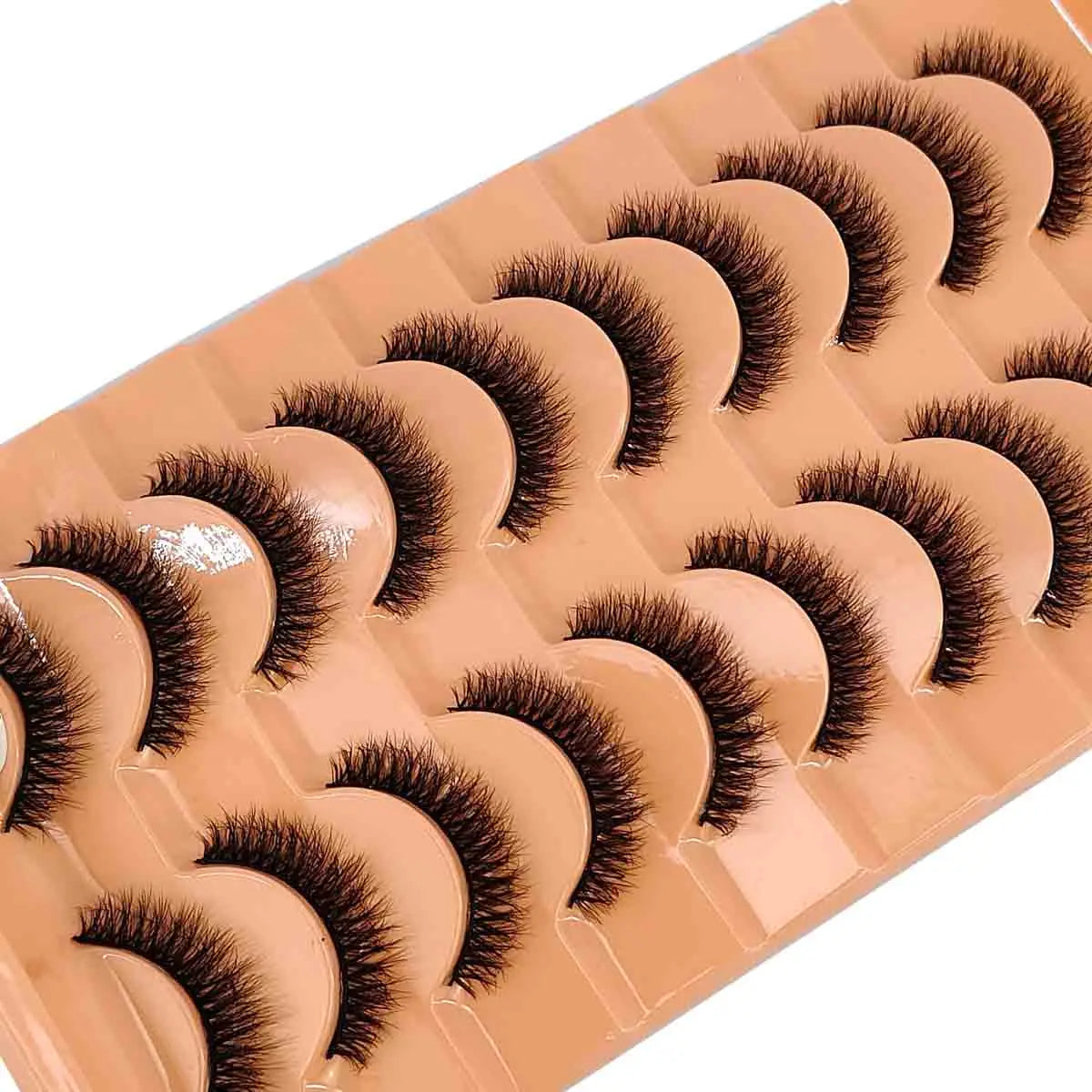 10Pairs 3D Mink Lashes Cilios Fluffy Soft Beauty Natural Short Mink Fake Eyelashes Classic Thick Reusable Makeup False Eyelashes