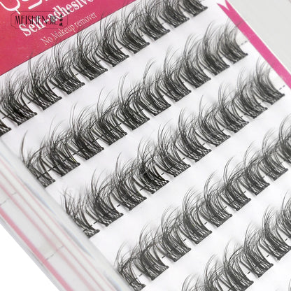 DIY 100 Cluster Self Adhesive Eyelashes Natural Long Fake Eyelash Extension NO Glue Needed Individual Lashes Makeup Tools Cils