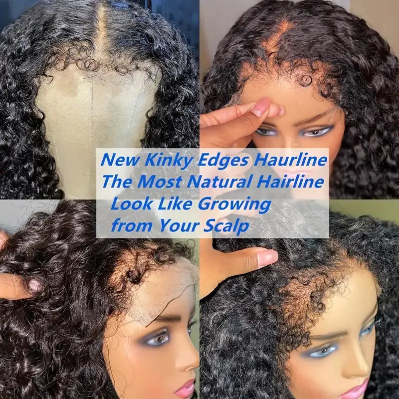220% Kinky Curly edge Wigs Short Bob Pixie Cut Curly 13x4 Lace Front Wig Human Hair Wig PrePlucked Baby Hair Lace Closure Wig
