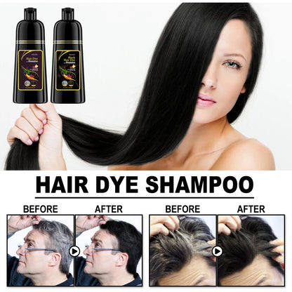 EELHOE Natural Plant Hair Dye Shampoo 3 in 1 Hair Color Shampoo for Gary Hair Dark Brown Black And Women Men Grey Coverage 100ml