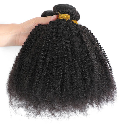 Raw Indian Afro Kinky Curly Human Hair Bundles 4B 4C Natural Virgin Curly 100% Soft Human Hair Weave Bundle Hair Extension Weft
