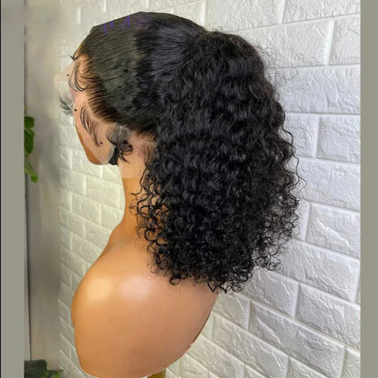 180 Density 26 inch Long Soft Black Kinky Curly Preplucked Lace Front Wig For Women Natural Hairline Wig With Baby Hair Glueless
