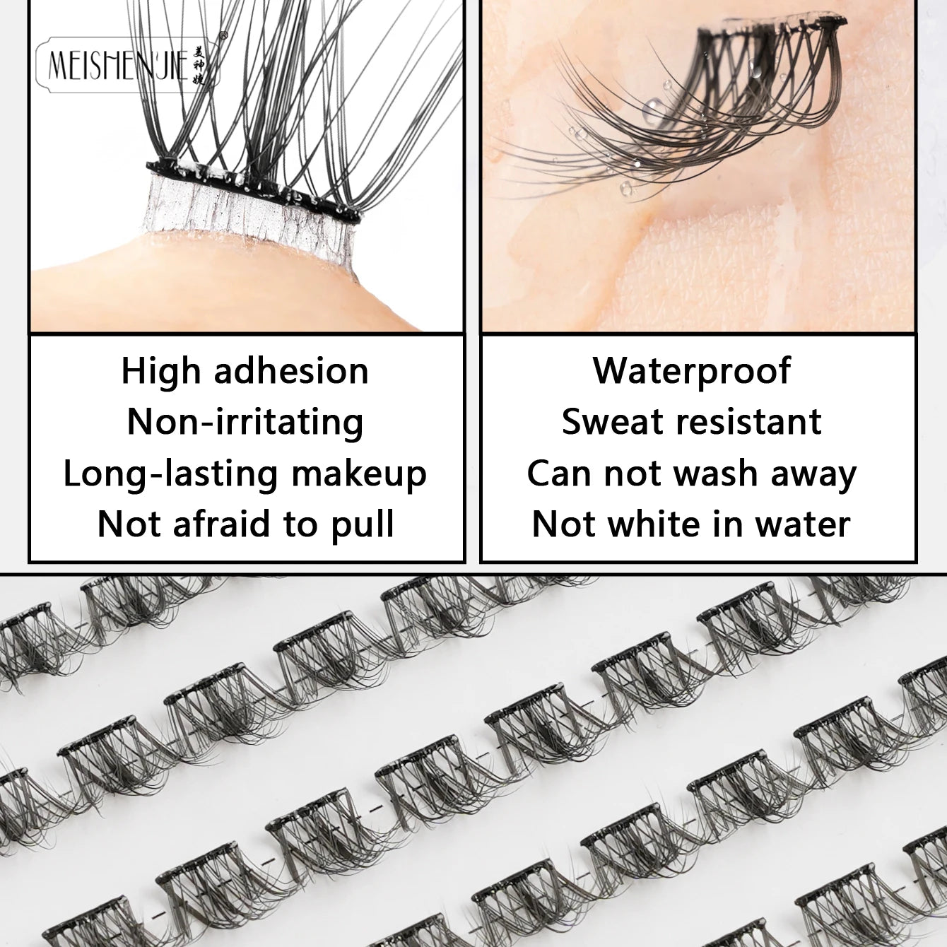 DIY 100 Cluster Self Adhesive Eyelashes Natural Long Fake Eyelash Extension NO Glue Needed Individual Lashes Makeup Tools Cils