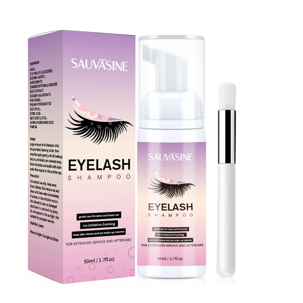 50ml Lanthome Eyelash Extension Shampoo Foam Eyelid Deep Clean Cleanser For Makeup Tools Mascara Remover Glue Salon Home Use