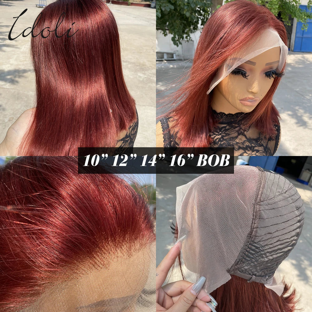 Reddish Brown Lace Front Wigs Human Hair For Black Women 13x4 13X6 Straight Lace Front Wigs Cooper Red Glueless Wigs