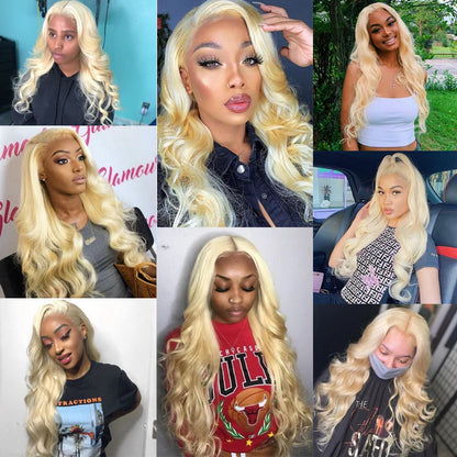 13x4 Honey Blonde Lace Front Wig Human Hair Wigs For Women Brazilian Hair Pre Plucked 30 32 Inch Body Wave 613 Lace Frontal Wig