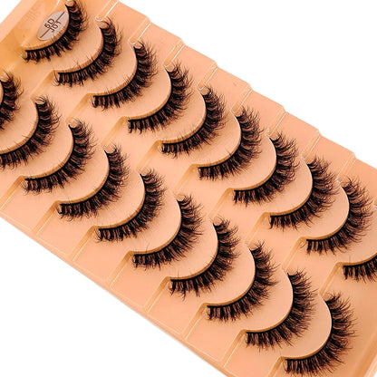 10Pairs 3D Mink Lashes Cilios Fluffy Soft Beauty Natural Short Mink Fake Eyelashes Classic Thick Reusable Makeup False Eyelashes