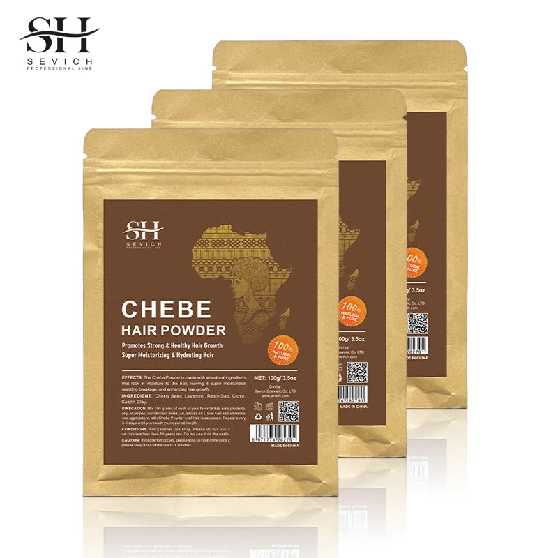 Sevich 100% Chebe Powder Effective Growthing Hair Improves Hair Density Nourishes Follicles Fast Regrowth Hair Product 100g