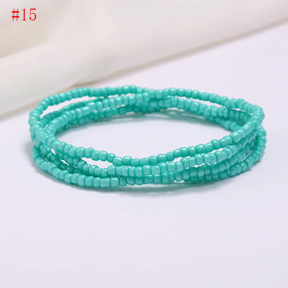 New Fashion Multi-layer Handmade Colored Rice Beads Beach Chain Summer Popular Waist Chain Women BD7051