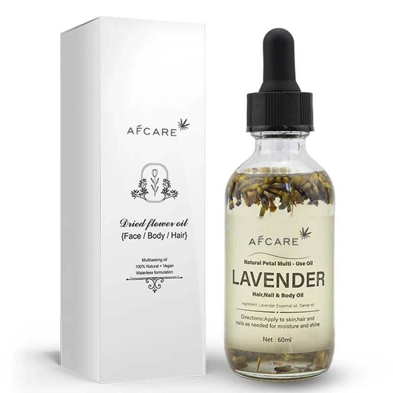 AFCARE Natural Plant Dried Flower Essential Oil 60ml Body Massage Care Essential Oil Diffuser Tea Tree Rosemary Lavender Lily