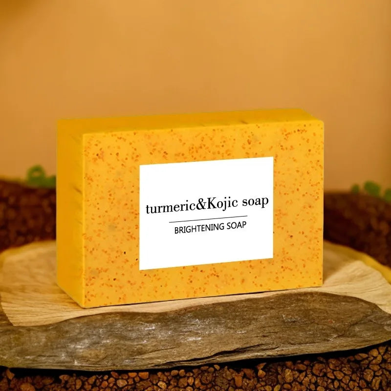 100g Turmeric Kojic Acid Soap with Lemon Granules Exfoliating Scrubbing Skin Lightening Body Care Jabón Con Ácido Kojico Y Témor