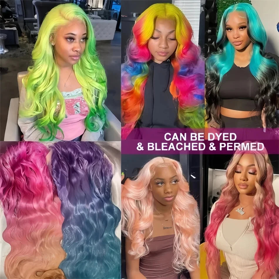 13x6 hd lace frontal wig 13x4 lace frontal human hair wig Transparent 613 blonde wig body wave Wigs 250 Density cheap wigs