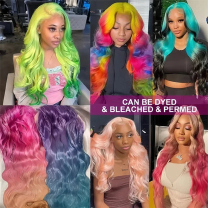 13x6 hd lace frontal wig 13x4 lace frontal human hair wig Transparent 613 blonde wig body wave Wigs 250 Density cheap wigs