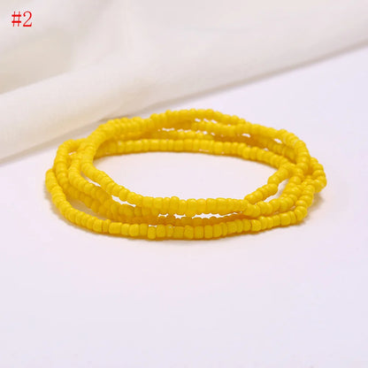 New Fashion Multi-layer Handmade Colored Rice Beads Beach Chain Summer Popular Waist Chain Women BD7051
