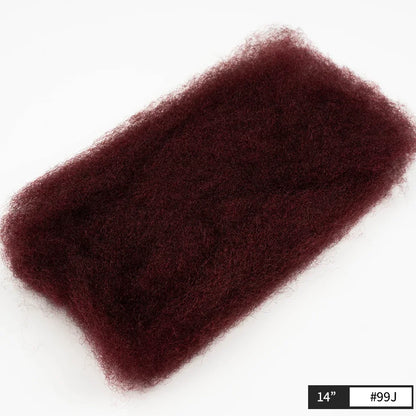 QVR Affordable Afro Kinky Bulk Human Hair 99J Burgundy Color For Braiding DreadLock – Natural Look, Soft Hair, Heat-Resistant