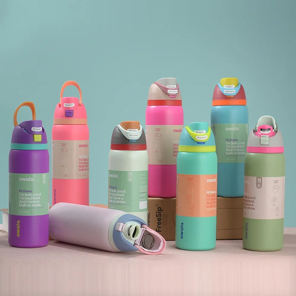 32 Oz Insulated Stainless Steel  Cup Water Bottle with Straw, BPA-Free Sports Water Bottle, Great for Travel