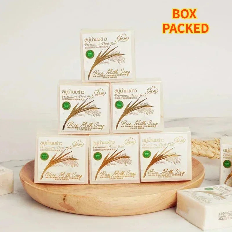 Handmade JAM Rice Milk Goat Milk Soap by K-Brother Thailand Whitening Skin Lightning Beauty Soap Wholesale