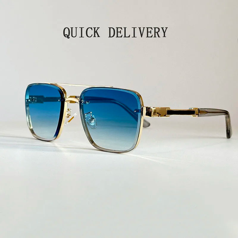 2025 New Square Sunglass Men Luxury Vacation Sunglasses Women Vintage Fashion Glasses Retro Shades Gafas De Sol Hombre Zonnebril