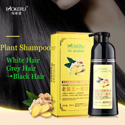 Mokeru Long Lasting Permanent Hair Color Natrual Ginger Hair Dye Black Shampoo for Women and Men Fast Beatuy Health Products