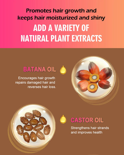 Natural 100% Pure Batana Oil For Hair Growth Butter Hair Mask Traction Alopecia Anti Hair Loss Baldness Treatment For Men Women