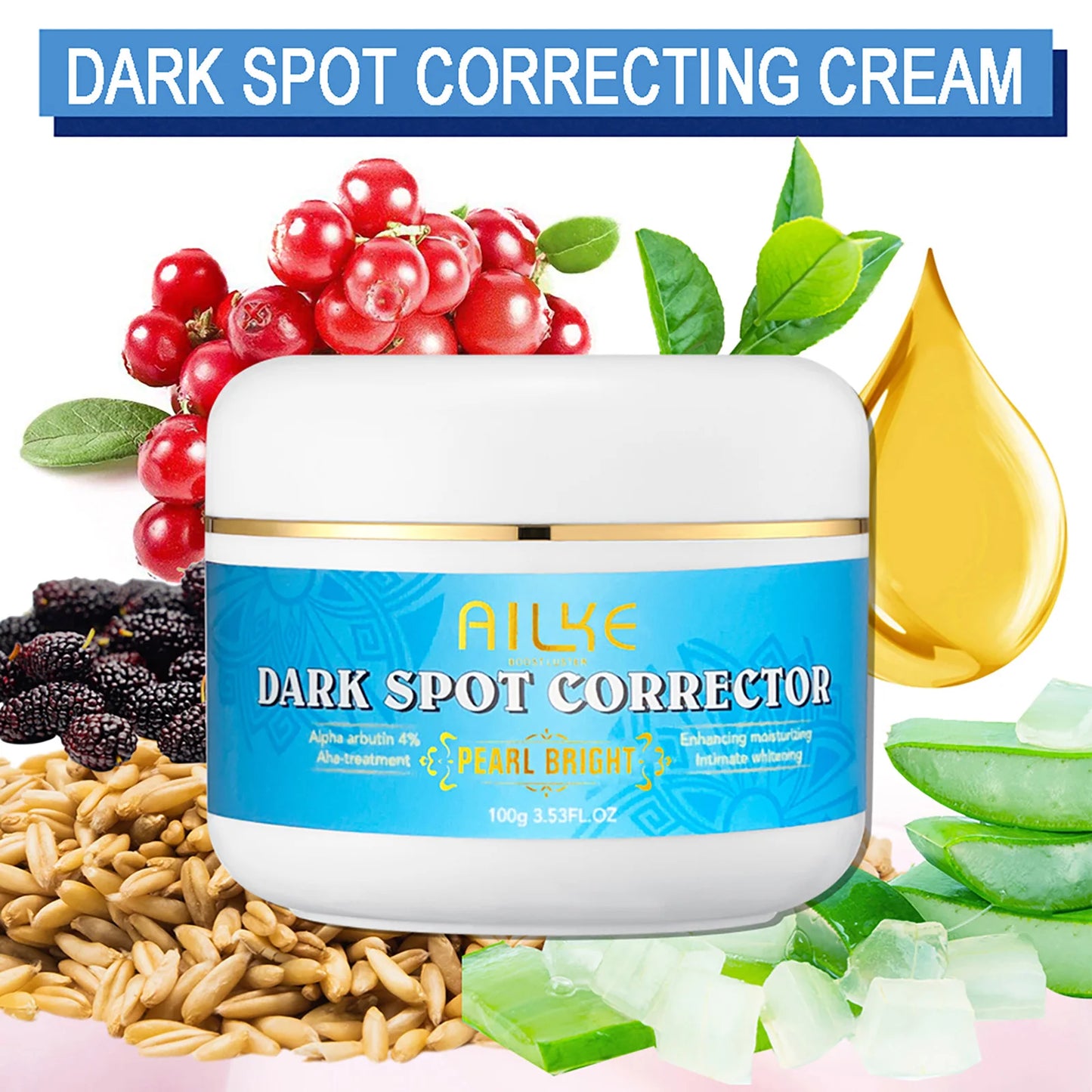 AILKE Natural Multi-Vitamin Lightening Skin Care Kit, Moisturizes, Even Toning, Remove Blemishes, Clean & Soothing Skin