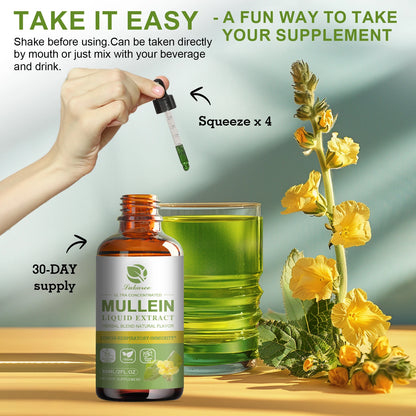 Mullein Drops Suitable For Lung, Lung Detoxification And Cleansing, Vegetarian Mullein Leaf Extract For Respiration, Immunity