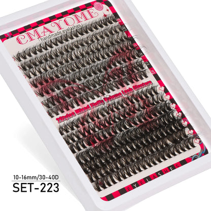 Individual Lashes 20-100D 280pcs Cluster Lashes Natural Look Mixed Tray DIY Eyelash Extension Volume Lash Clusters Eyelashes