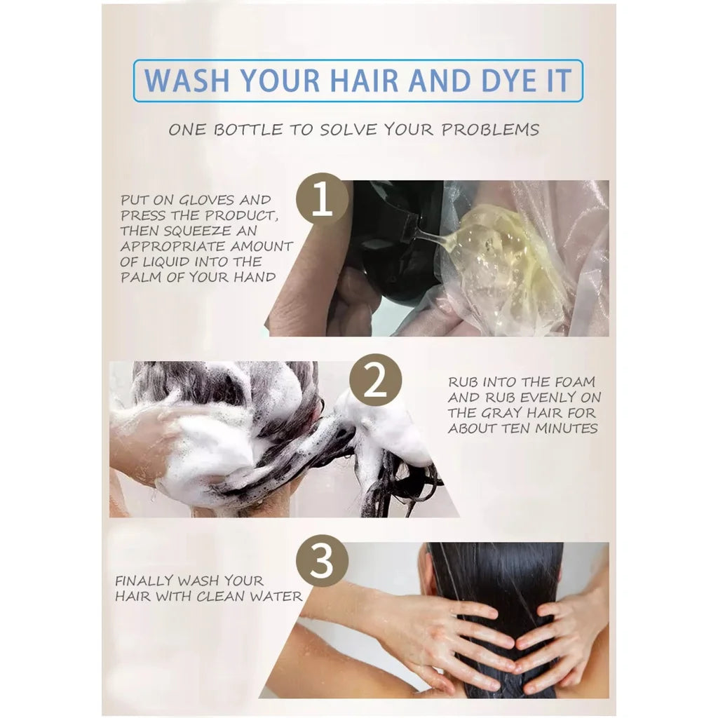 Mokeru Long Lasting Permanent Hair Color Natrual Ginger Hair Dye Black Shampoo for Women and Men Fast Beatuy Health Products