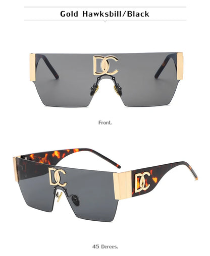 New 2024 Luxury Designer Square Sunglasses Women Fashion Trendy Punk Sun Glasses Ladies Gradient Shades Eyewear Oculos UV400