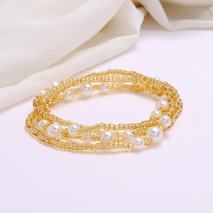 New Fashion Multi-layer Handmade Colored Rice Beads Beach Chain Summer Popular Waist Chain Women BD7051