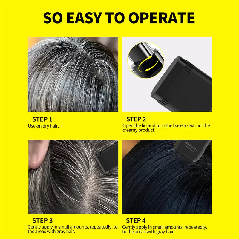 SEVICH 3 Colors Hair Coloring Stick Quickly Covers Gray White Hair Concealer Waterproof Hairline Instant Covering Hair Dye Stick