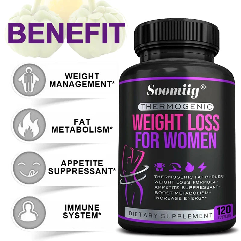 Thermogenic Fat Burner - Natural Appetite Suppressant, Metabolism Booster, Weight Management, Immunity, Metabolism, 120 Capsules
