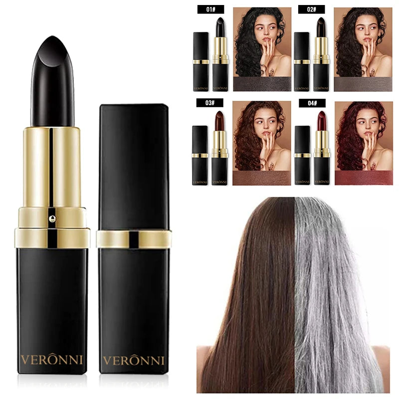 2pcs Quick Fix Hair Color Pencil Disposable Hair Dye Pen Portable Hair Color Pen Temporary Cover Up White Hair