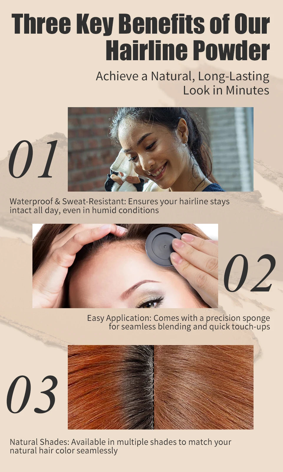 Hairline Powder Instantly Conceals Hair Root Touch Hair Powder for Thinning Hair for Women and Men,Hairline Shadow Powder Makeup