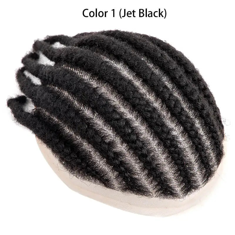 8 Cornrow Braids Full Lace Base Toupee Men's Wig Male Hair Prosthesis Crochet Braids Lace Wigs Human Hair Systems For Black Men