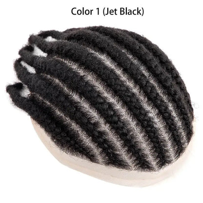 8 Cornrow Braids Full Lace Base Toupee Men's Wig Male Hair Prosthesis Crochet Braids Lace Wigs Human Hair Systems For Black Men