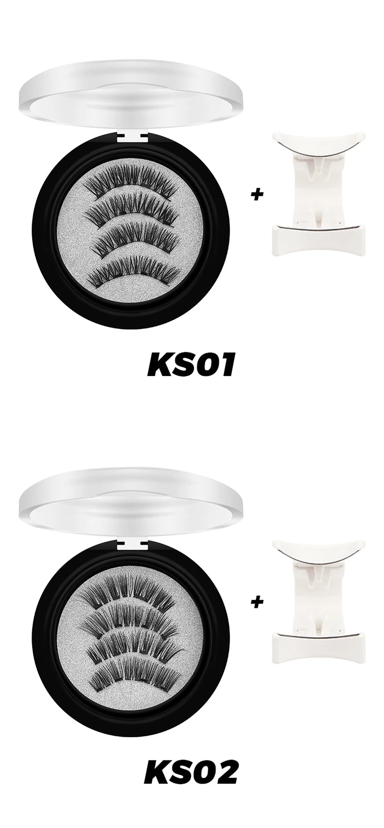 DINGSEN Magnetic Eyelashes 3D Natural False Eyelashes Reusable 4pcs Magnet Clip Set Lashes Extension makeup Tweezers Lash Set